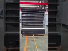 Open frontale display koelkast verbeterd door dubbele luchtgordijn ontwerp