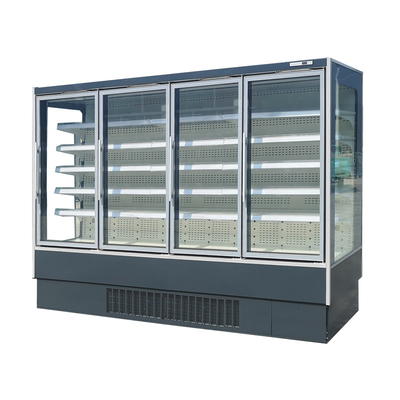 Four Anti Fog Glass Doors Dairy Refrigerator For Supermarket