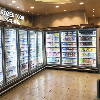 Supermarket Upright Display Cooler With Two Doors