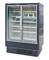 Customized Multideck 2 Glass Doors Display Refrigerated Cabinet with Frameless Triple Glazed Anti-Fog Glass Doors