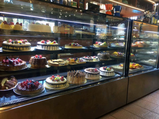 Commerciële Grote de Showcaseharder van de Capaciteitscake met 2 Hogere Glasplanken