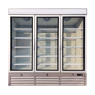 Van het LEIDENE de Lichte Showcase van de de Deurvertoning Supermarktglas met Hoogste Luifel