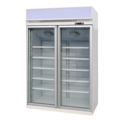 R290 het Bierijskast van de Glasdeur met Regelbare de Draadplanken van 5PCS