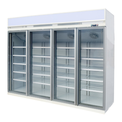 Ijskast van de de Deurvertoning van het ventilator de Koelglas met Binnen Verticale LEIDENE Lichten