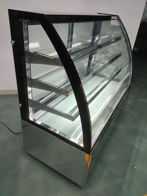 Front Curved Cake Display Cabinet-Koeler met Aangemaakt Glas