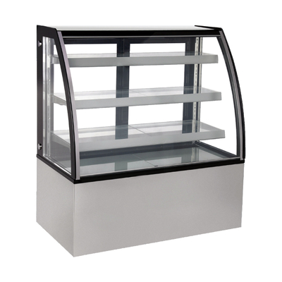 Gekrompen glazen koelkast met voorkant gekromd drievoudig geglazuurd anti-mist glas