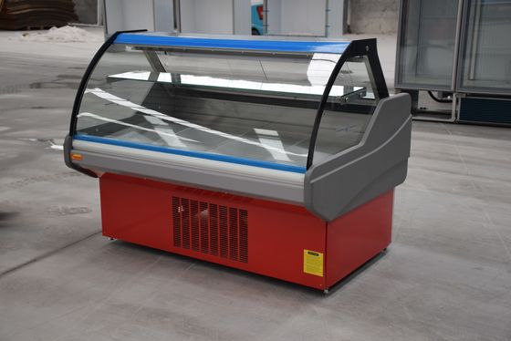 Chili Gebogen Glas Front Meat Deli Display Refrigerator 200L met Achteropslag