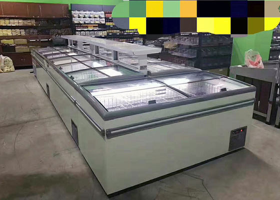 De gebogen van het de Combinatie Open Eiland van de Glasdeur Diepvriezer R290