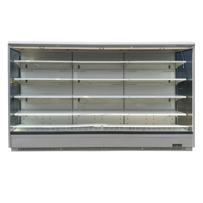 Recht Open Front Refrigerator voor Supermarkt met Transparant Glas Endpanels voor Vlees