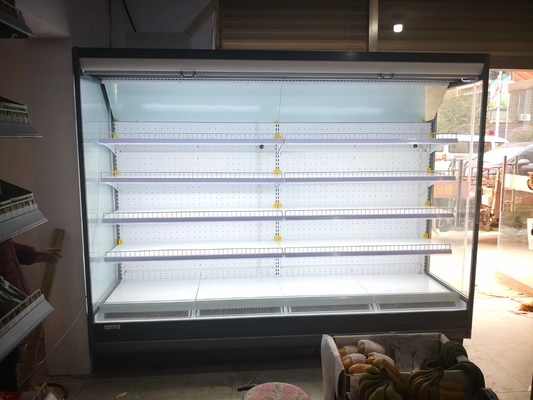 Energie - besparings Open Vertoning Gekoeld Kabinet voor Supermarkt met Danfoss-Uitbreidingsklep voor Zuivelproducten