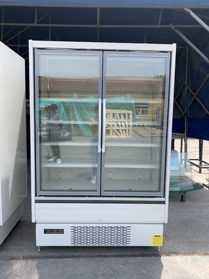 Aangepaste Multideck 2 het Gekoelde Kabinet van Glasdeuren Vertoning met Drievoudige Verglaasde Mist het Glasdeuren van Frameless