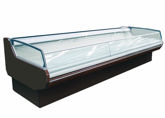Front Curved Glass Fan Cooling Open Front Display Chiller For Sausages