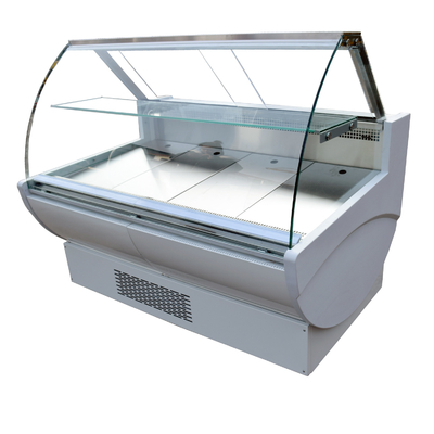 Commercieel Vissen Gekoeld Kabinet met omhoog onderaan Front Curved Glass Doors